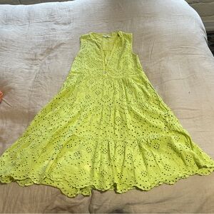 Chartreuse Eyelet Sleeveless Dress